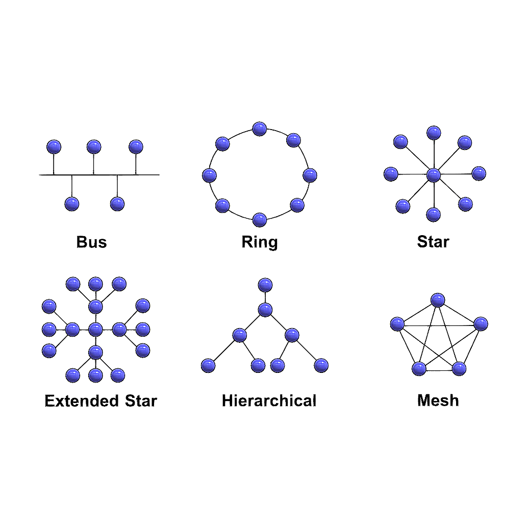 Network topology type (conceptual 3D diagram)