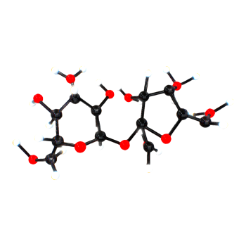 Chemical formula of sucrose (3D schematic diagram of molecular structure)