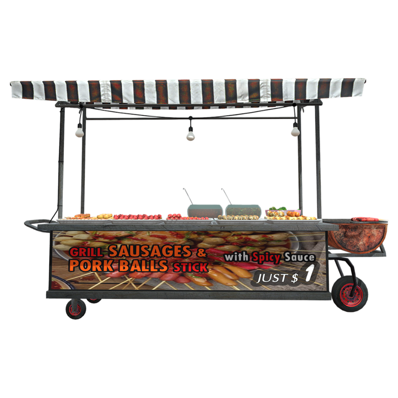 Outdoor barbecue stall