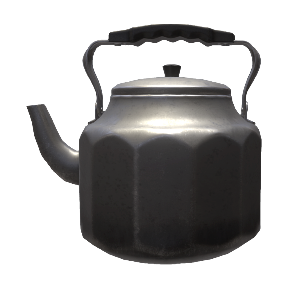 Old-fashioned iron kettle
