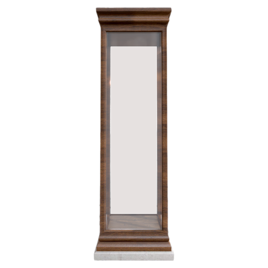 vertical wooden frame glass display cabinet