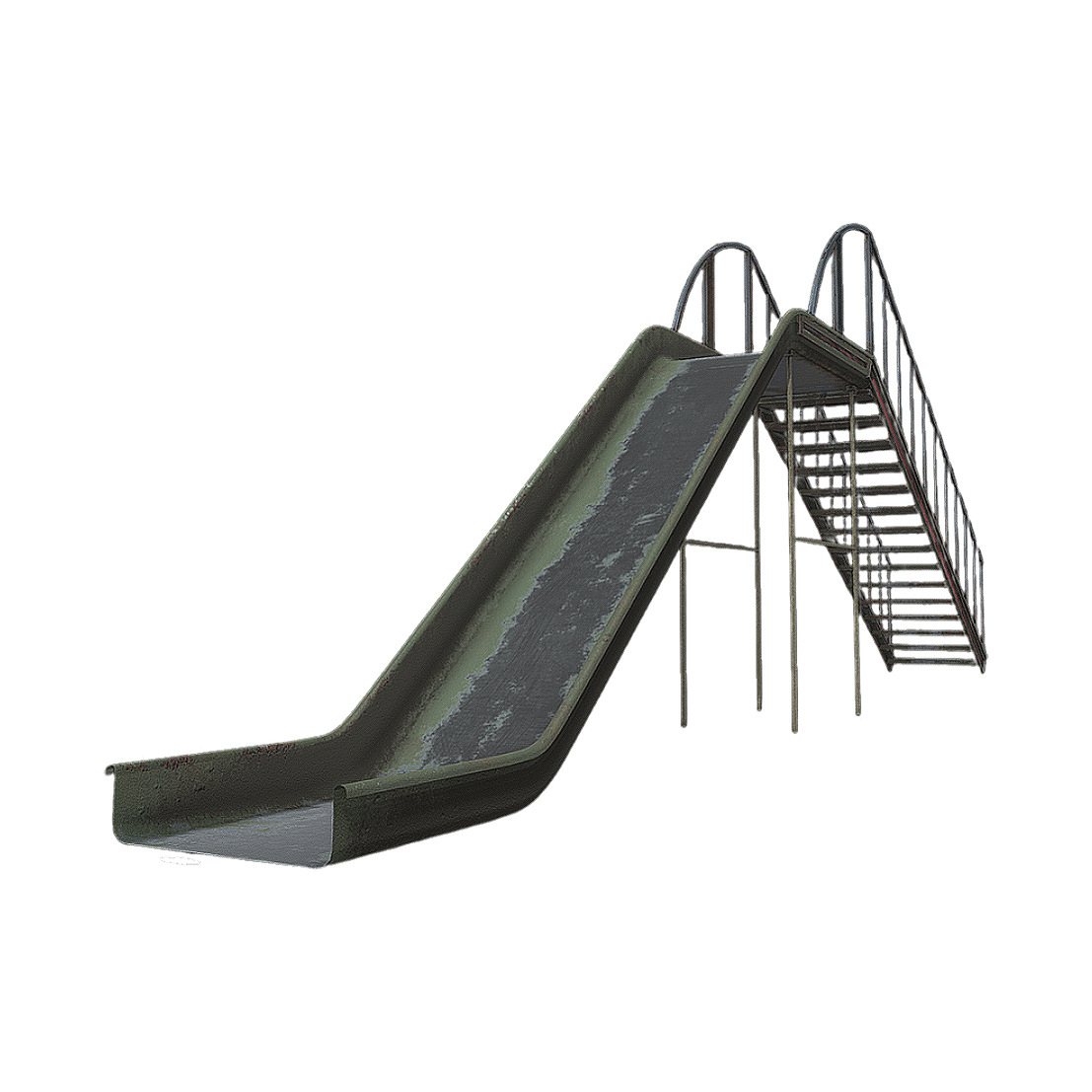 Metal slide in abandoned park