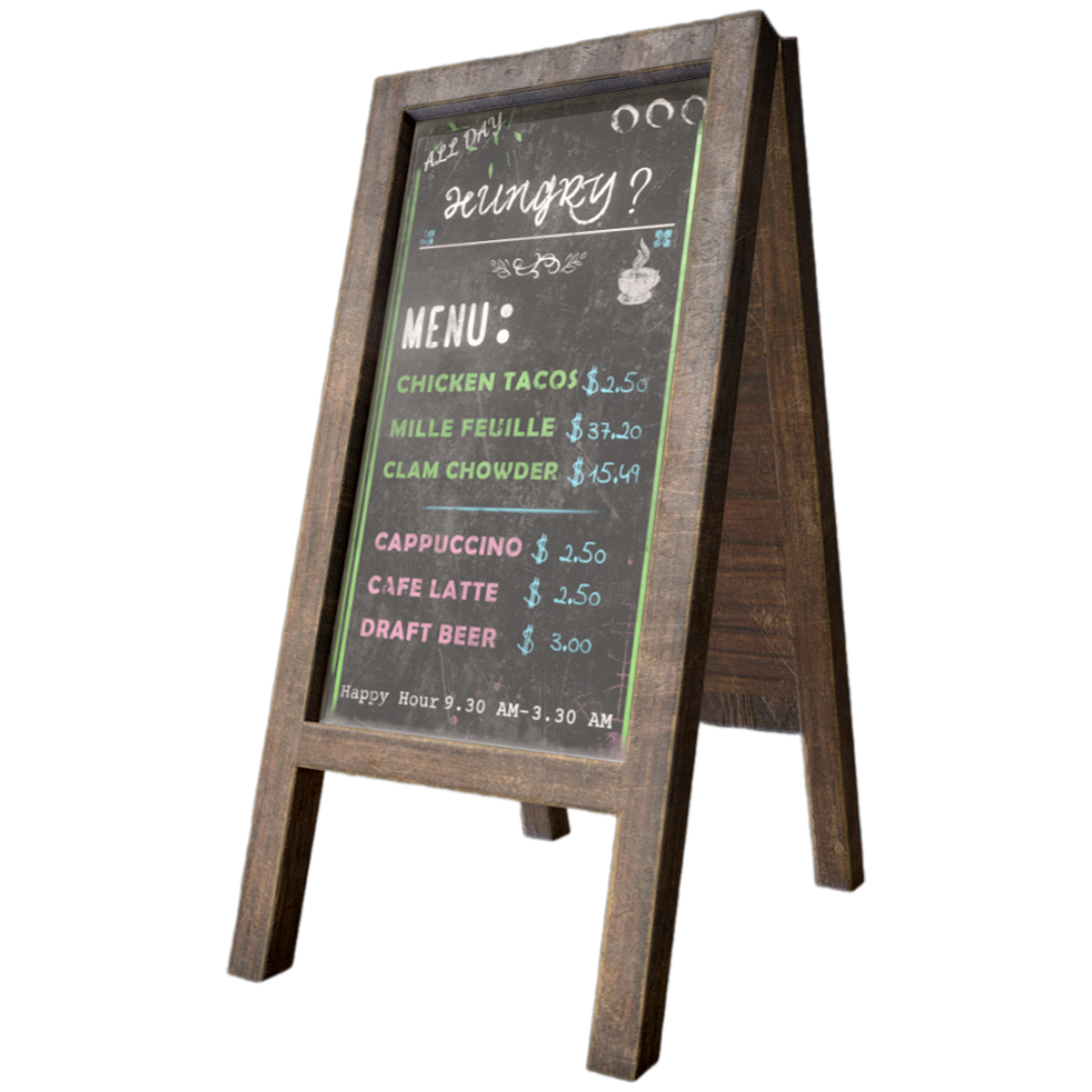 Restaurant Vintage Wooden Vertical Blackboard