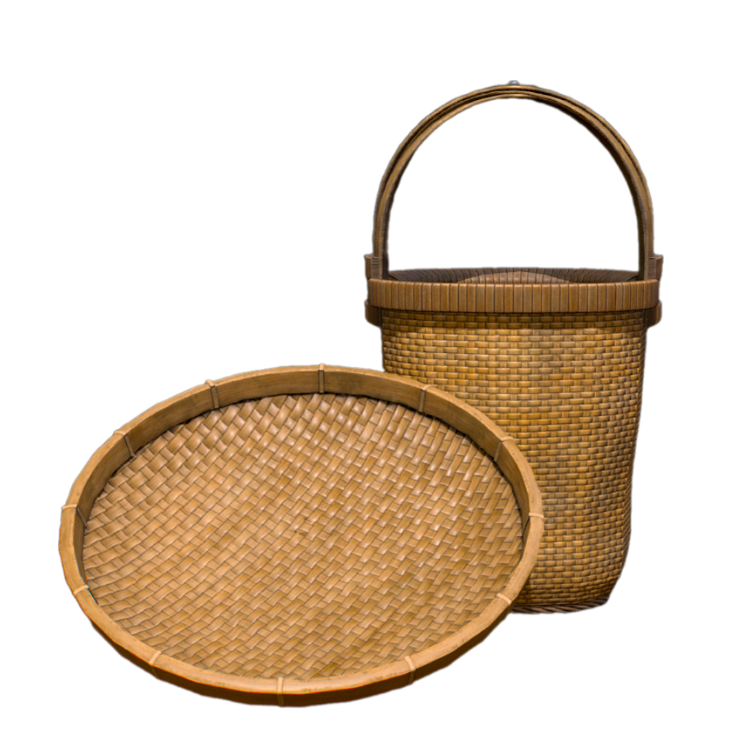 Dustpan and bamboo basket
