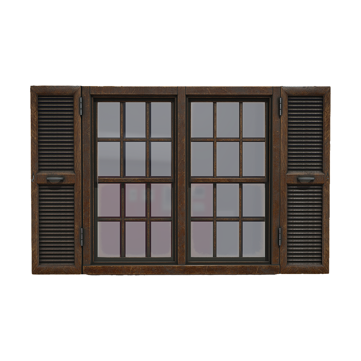 Chinese fir wooden double window