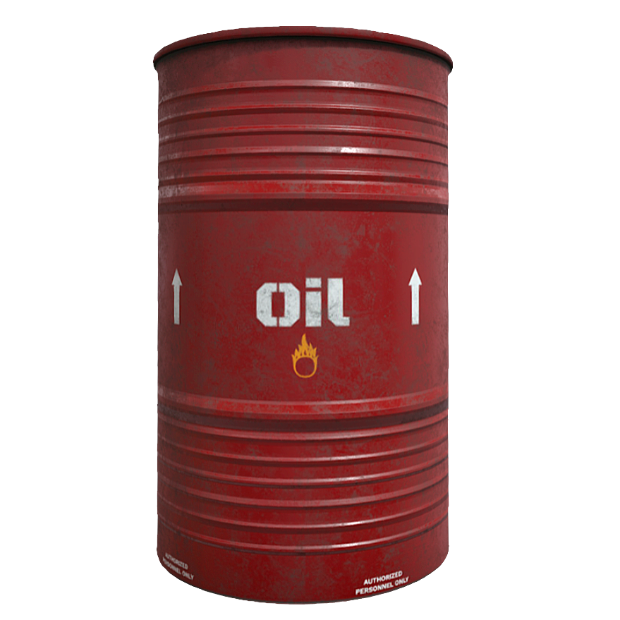 Red Industrial Oil Barrel