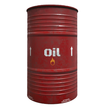 Red Industrial Oil Barrel