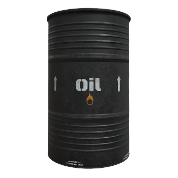 Black industrial oil drum