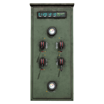 Old-fashioned industrial plant electrical box