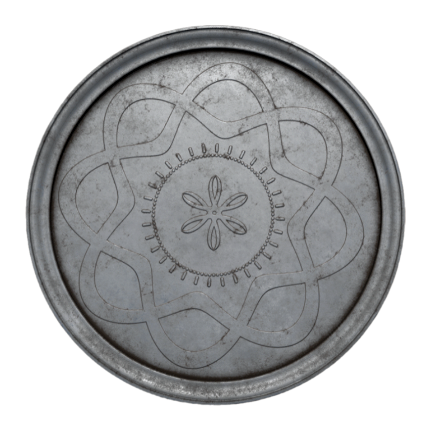 Light Luxury Vintage Silver Carved Dinner Plate