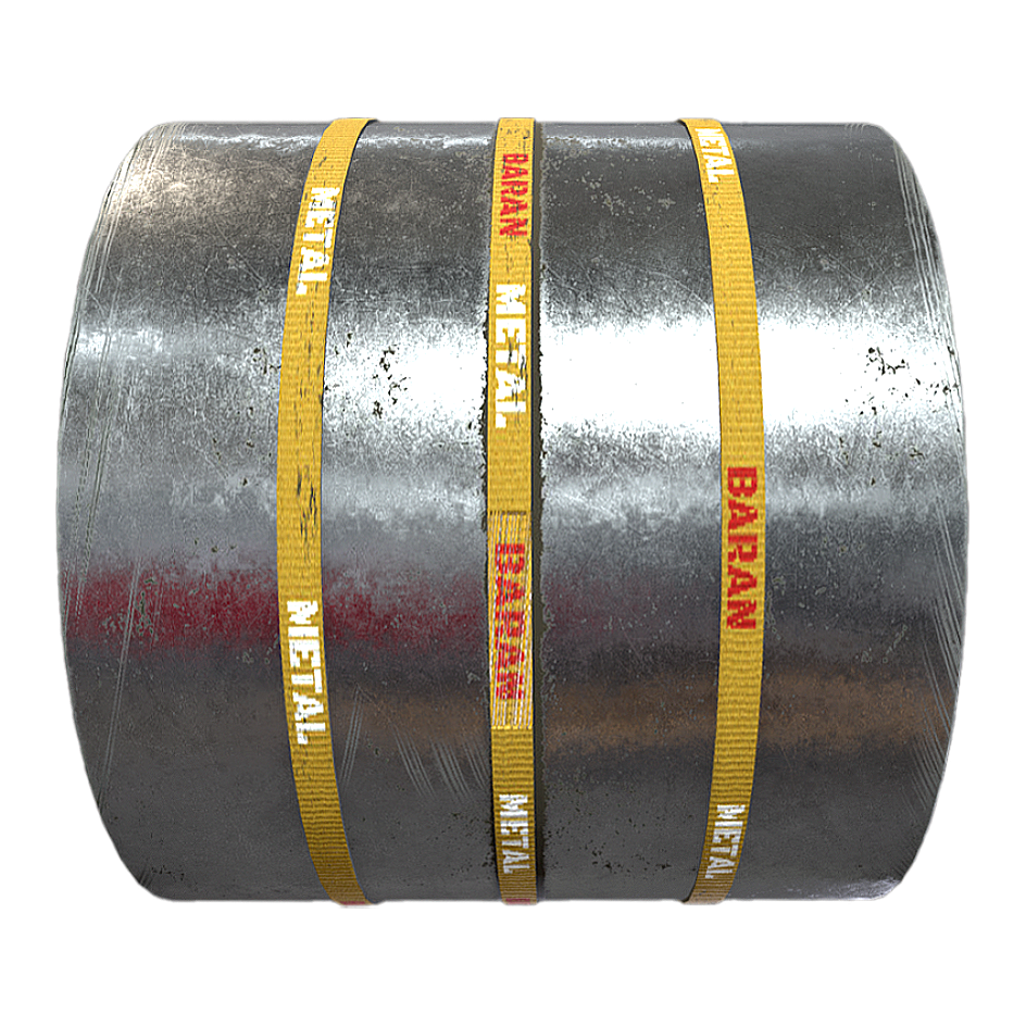 Bundled industrial steel coils