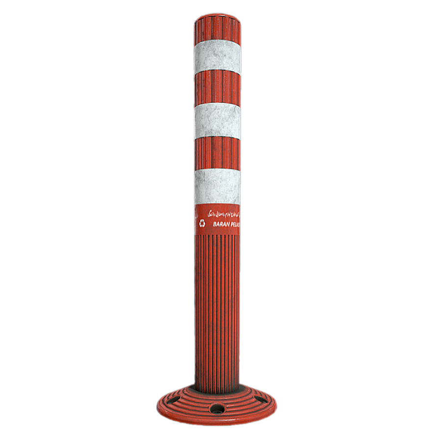 Red safety barrier rod