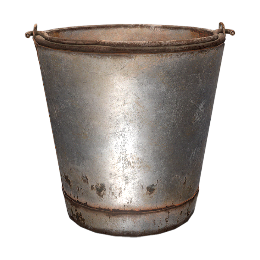 rusty iron bucket
