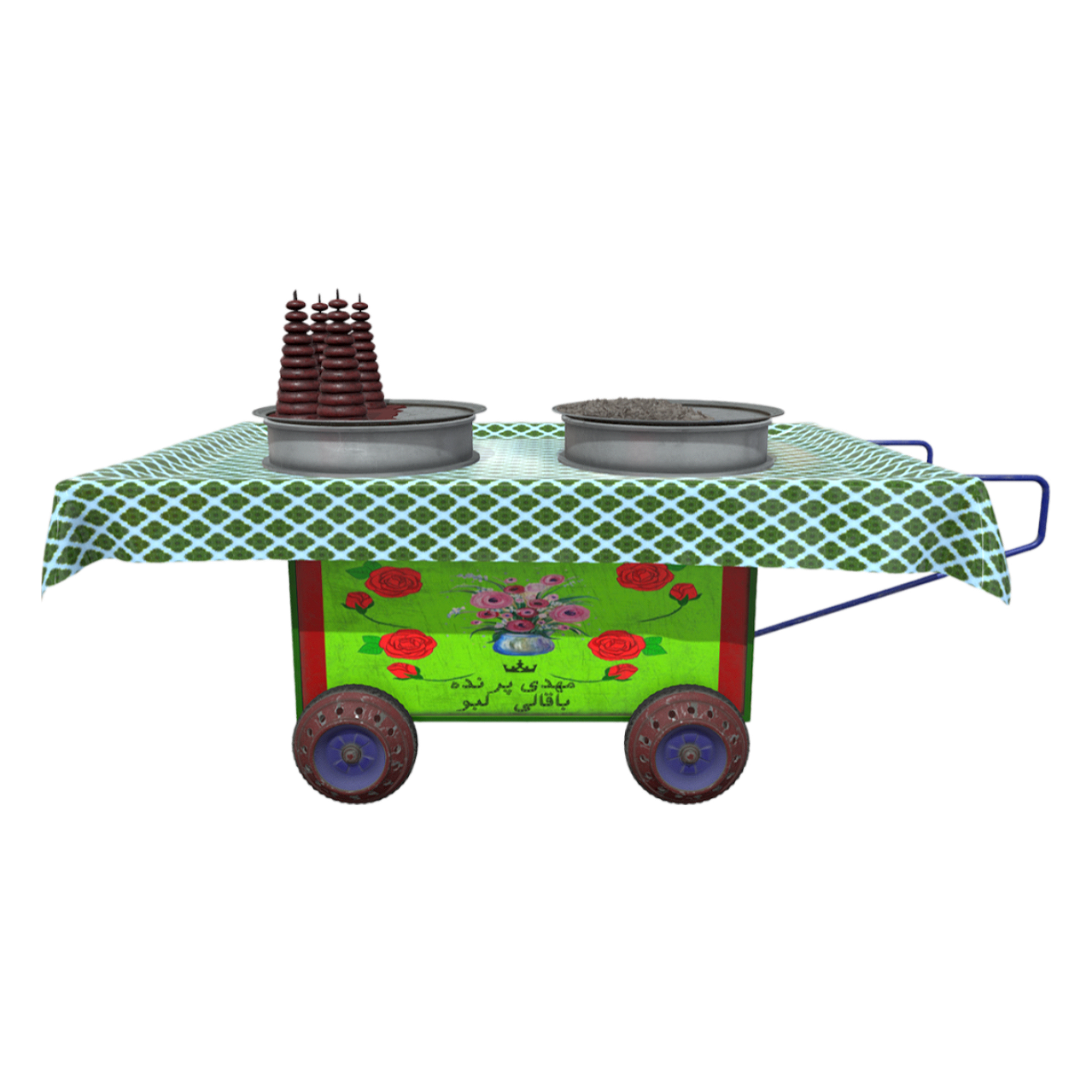 Small hand push mobile dining car