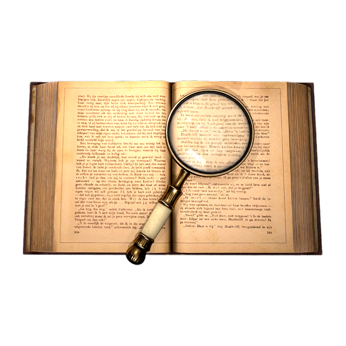 A book with a magnifying glass