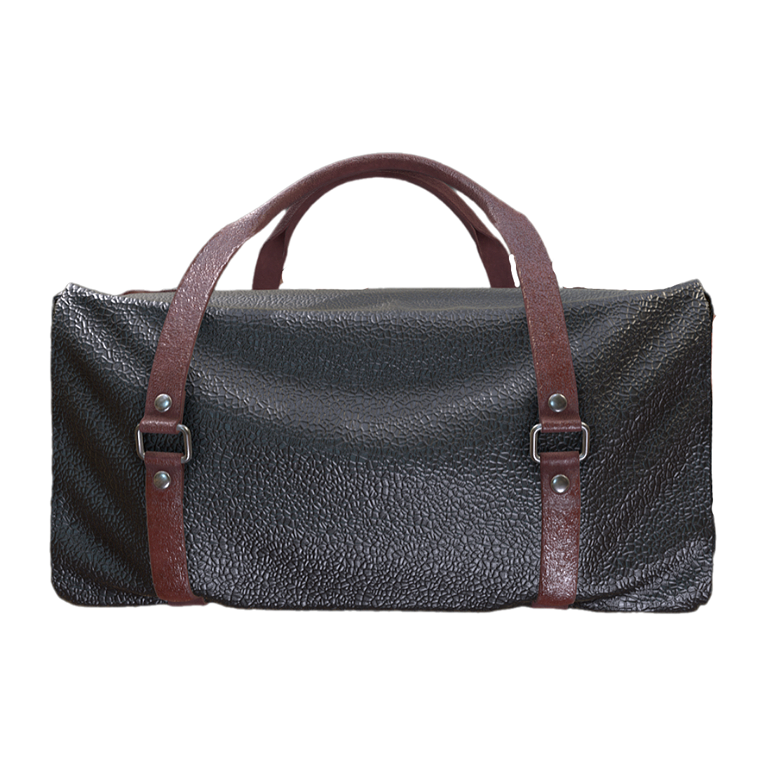 Women's black leather hand bag