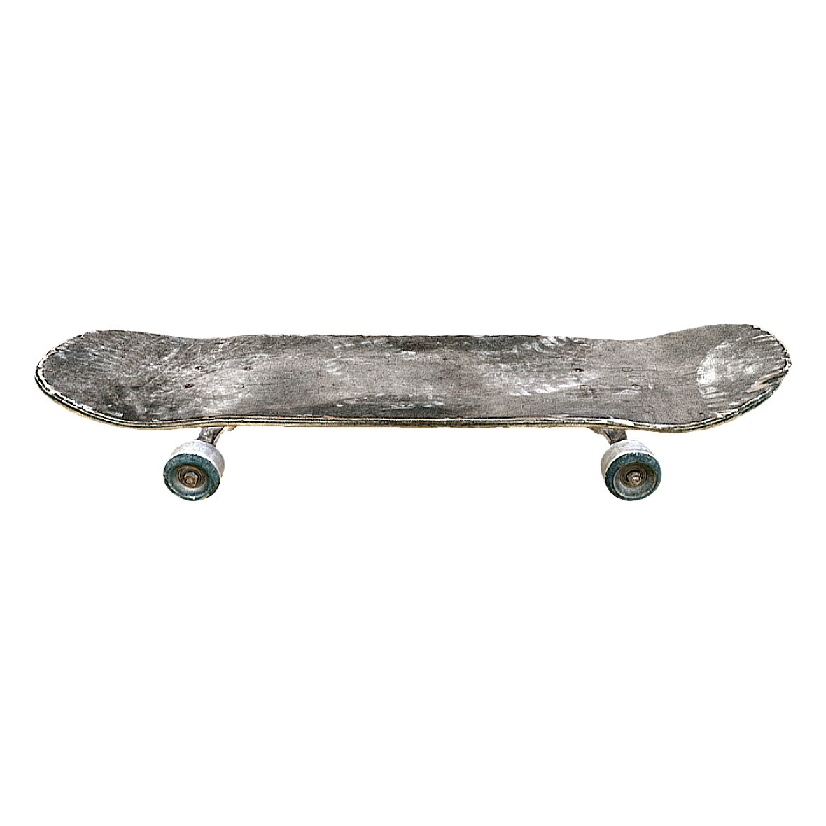 Old wooden skateboard