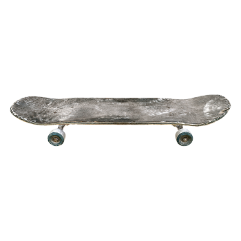 Old wooden skateboard
