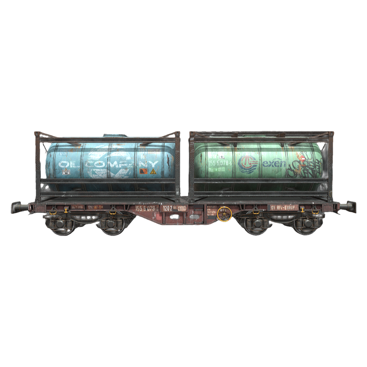 Industrial liquid storage tank train