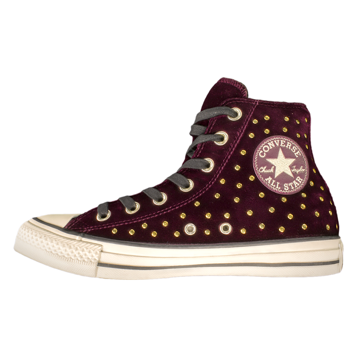 Converse (converse) High-top Velvet Purple Cloth Shoes