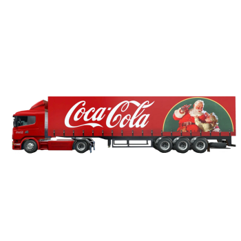 Scania trailer painted by Coca-Cola