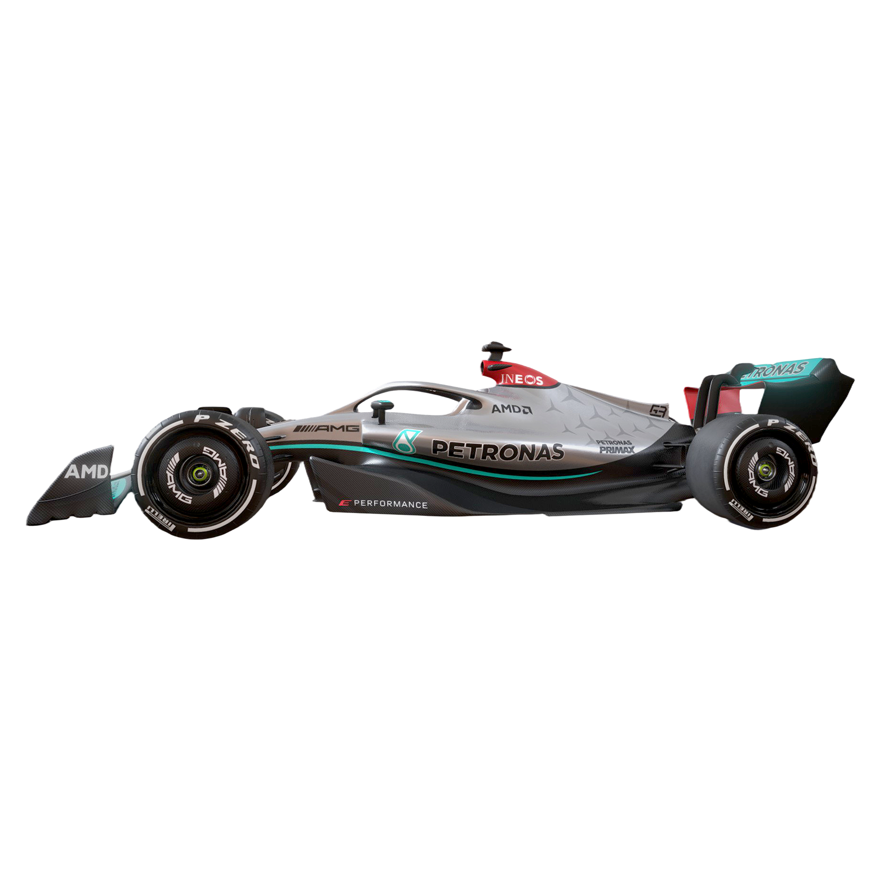 F1 2022 Mercedes silver painting