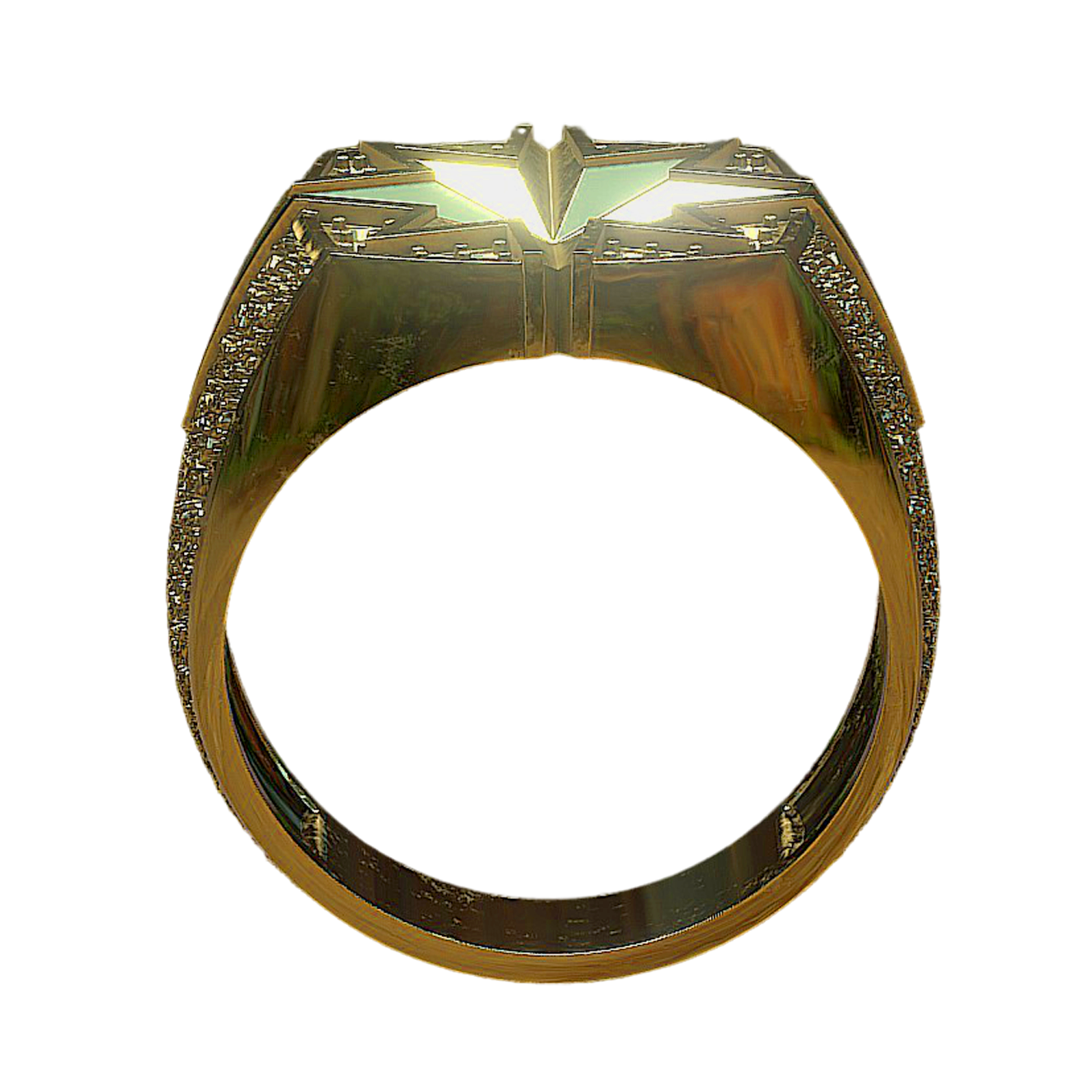 Gold-plated star ring