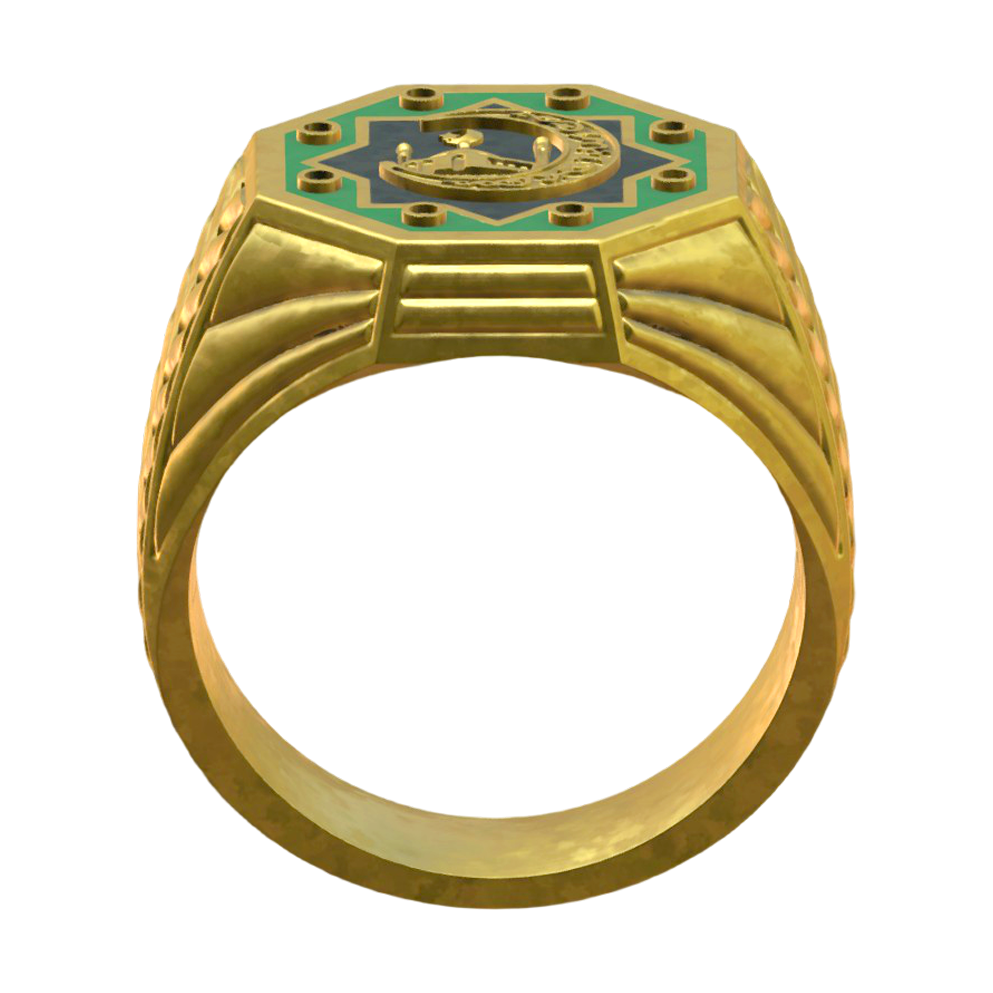 Star and Moon Sculpture Gold Ring