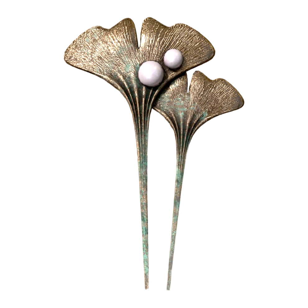 Copper Ginkgo Leaf Hairpin