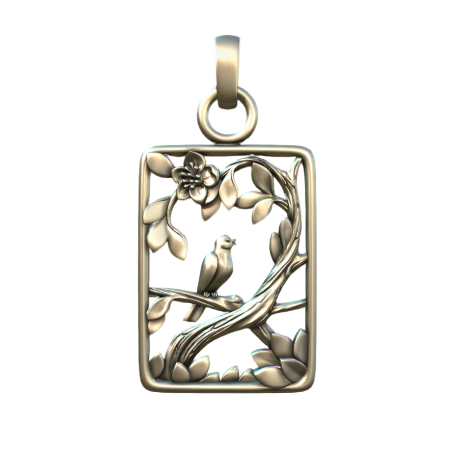 bronze bird pendant