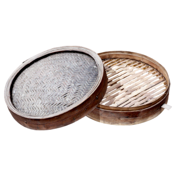 Old-fashioned bamboo steamer