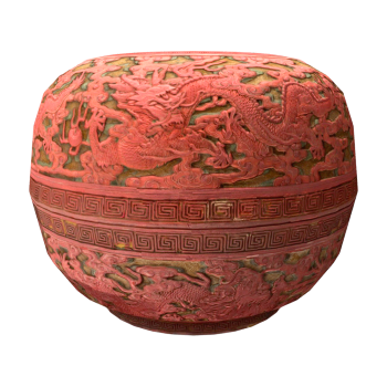 18th century Qianlong period palace carved lacquer box
