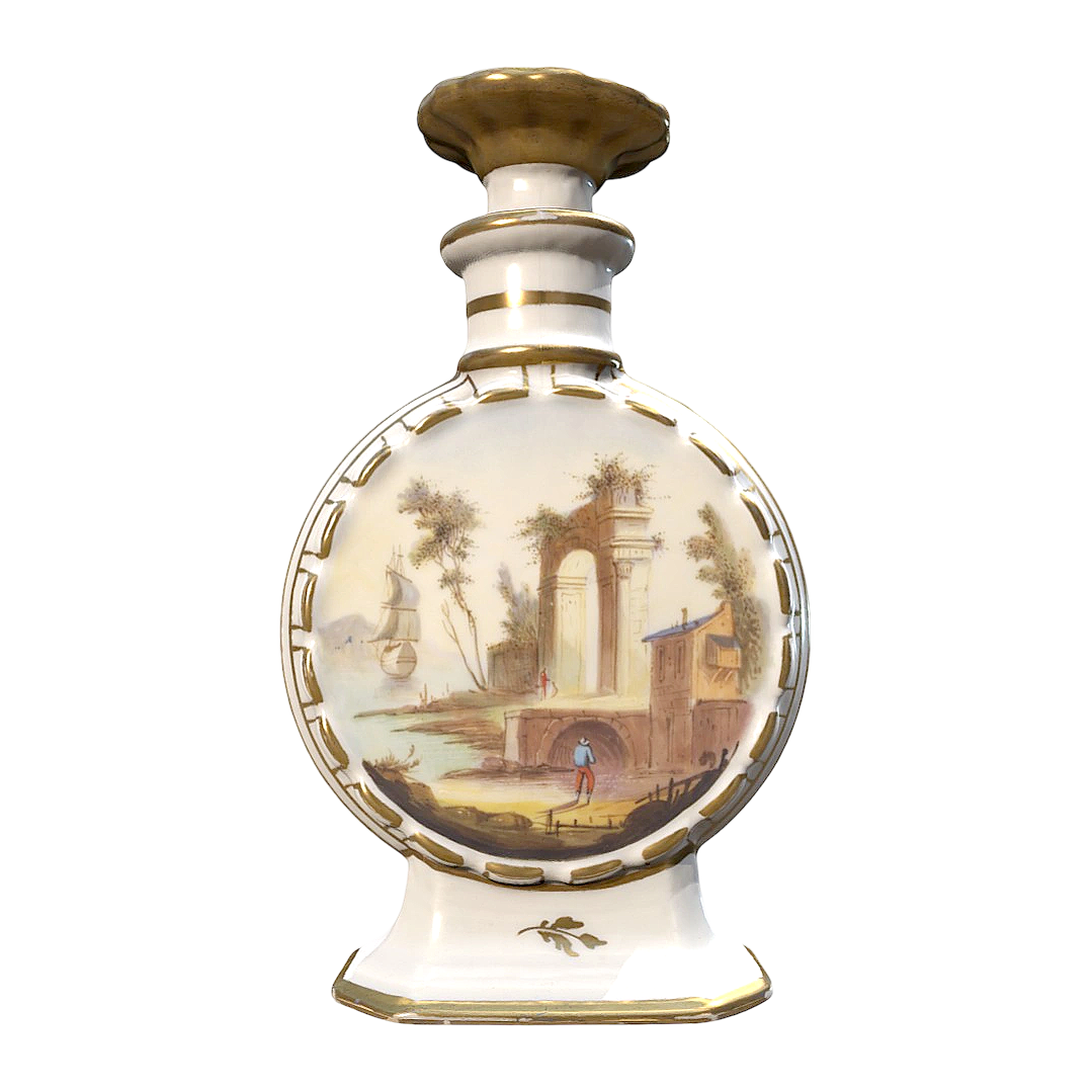 Nineteenth Century Collection Porcelain Scenery Perfectionery Bottle