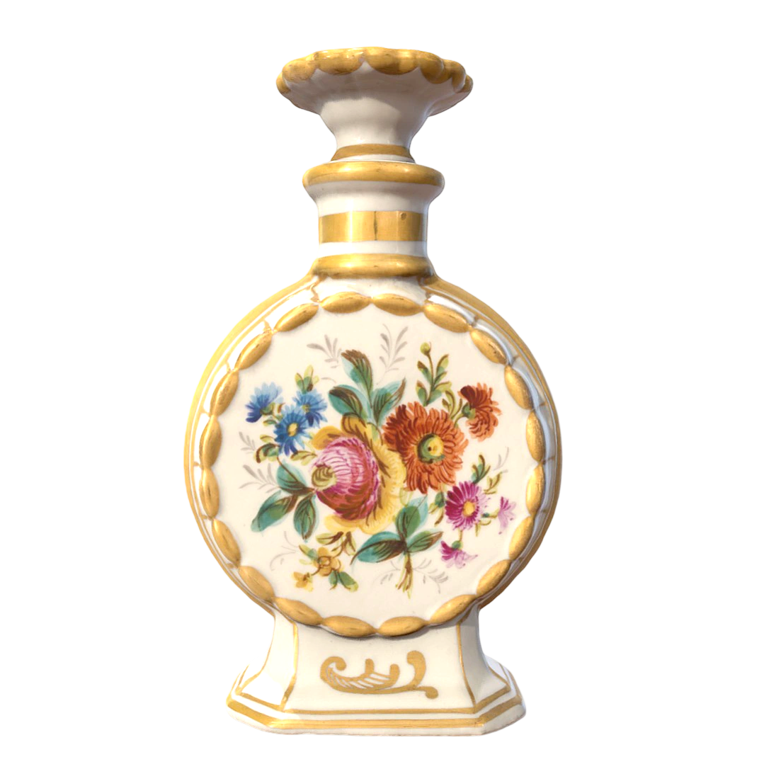 Nineteenth Century Collection Porcelain Florals Perfectionery Bottle