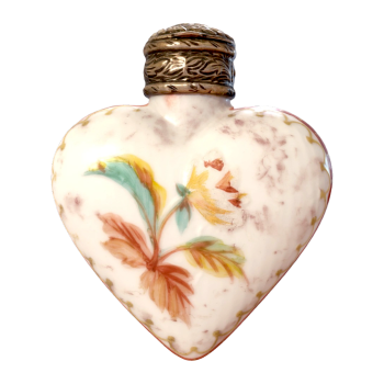 Eighteenth-century collection heart-shaped porcelain perfume bottle