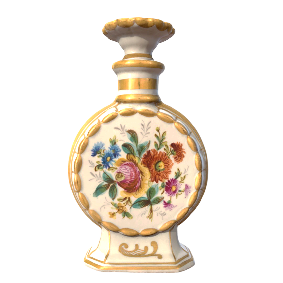 Nineteenth Century Collection Porcelain Florals Perfectionery Bottle