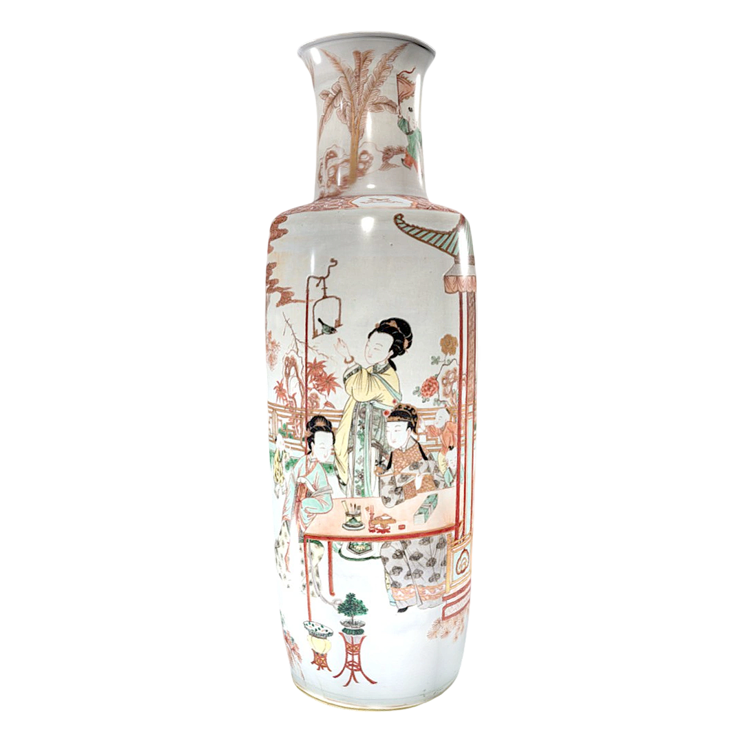 Jingde Cylindrical Porcelain Vase in Qing Dynasty