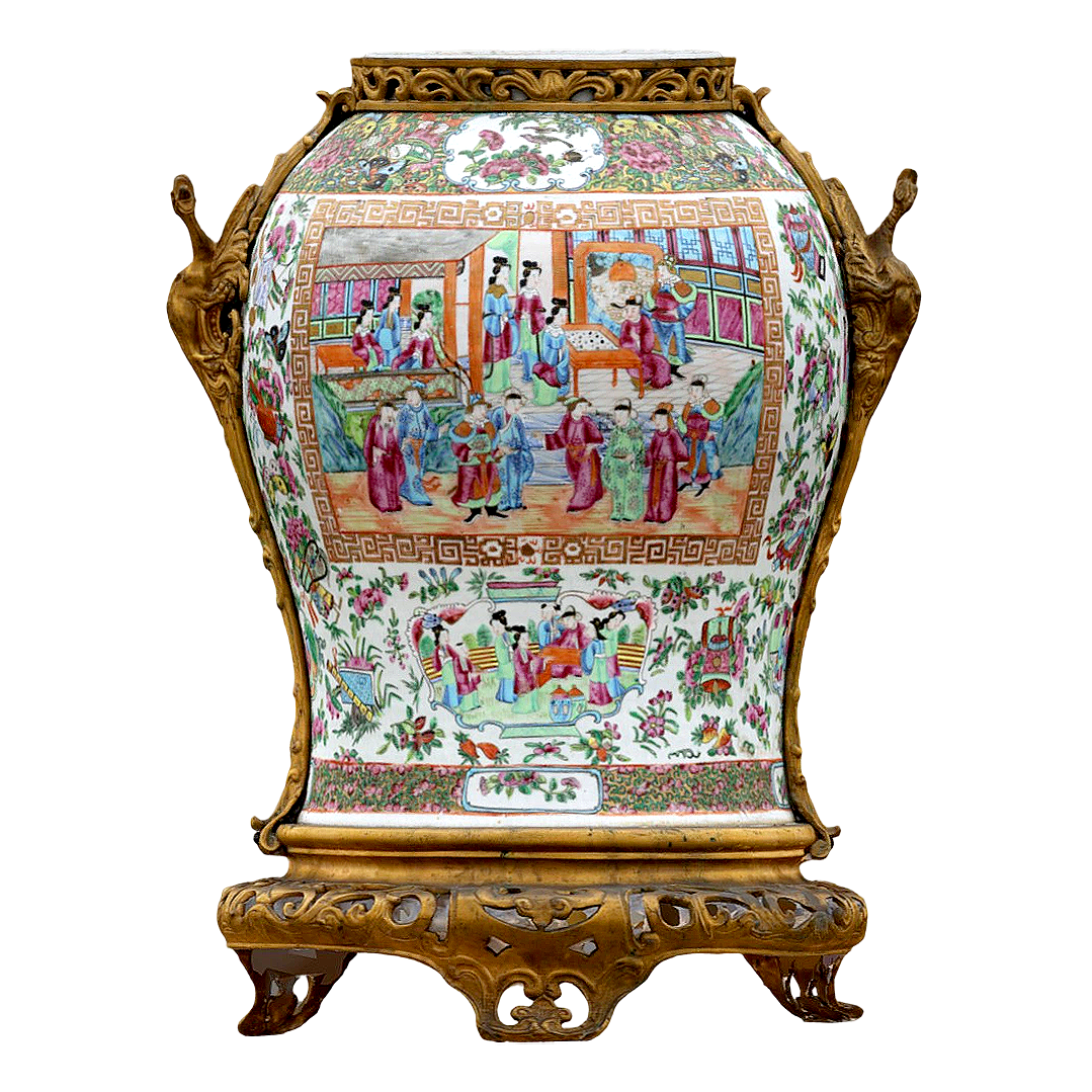 19th century Qing Dynasty cultural relic porcelain gold-plated vase