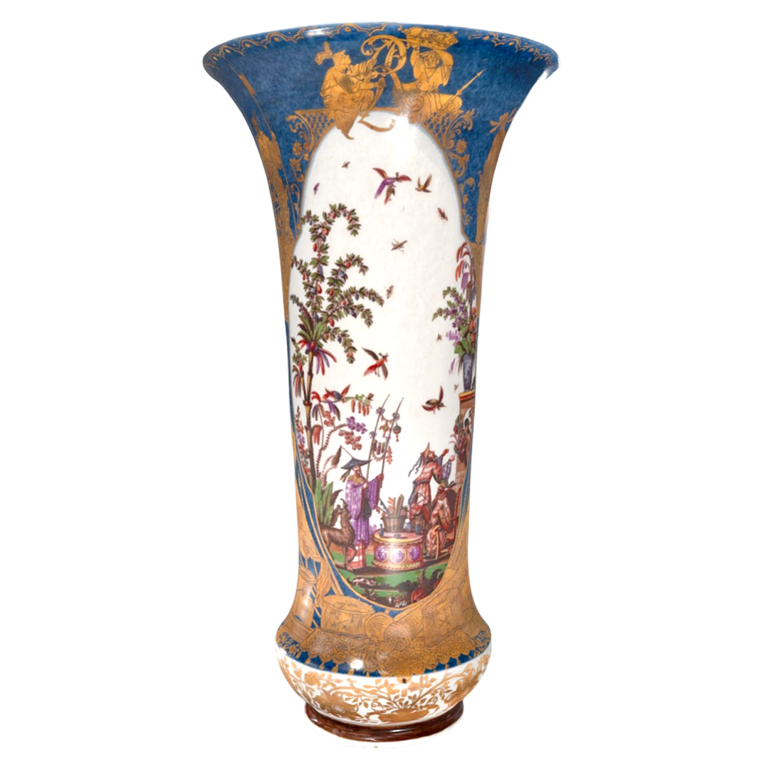 18th Century Artifacts Meissen Porcelain Flute Vase