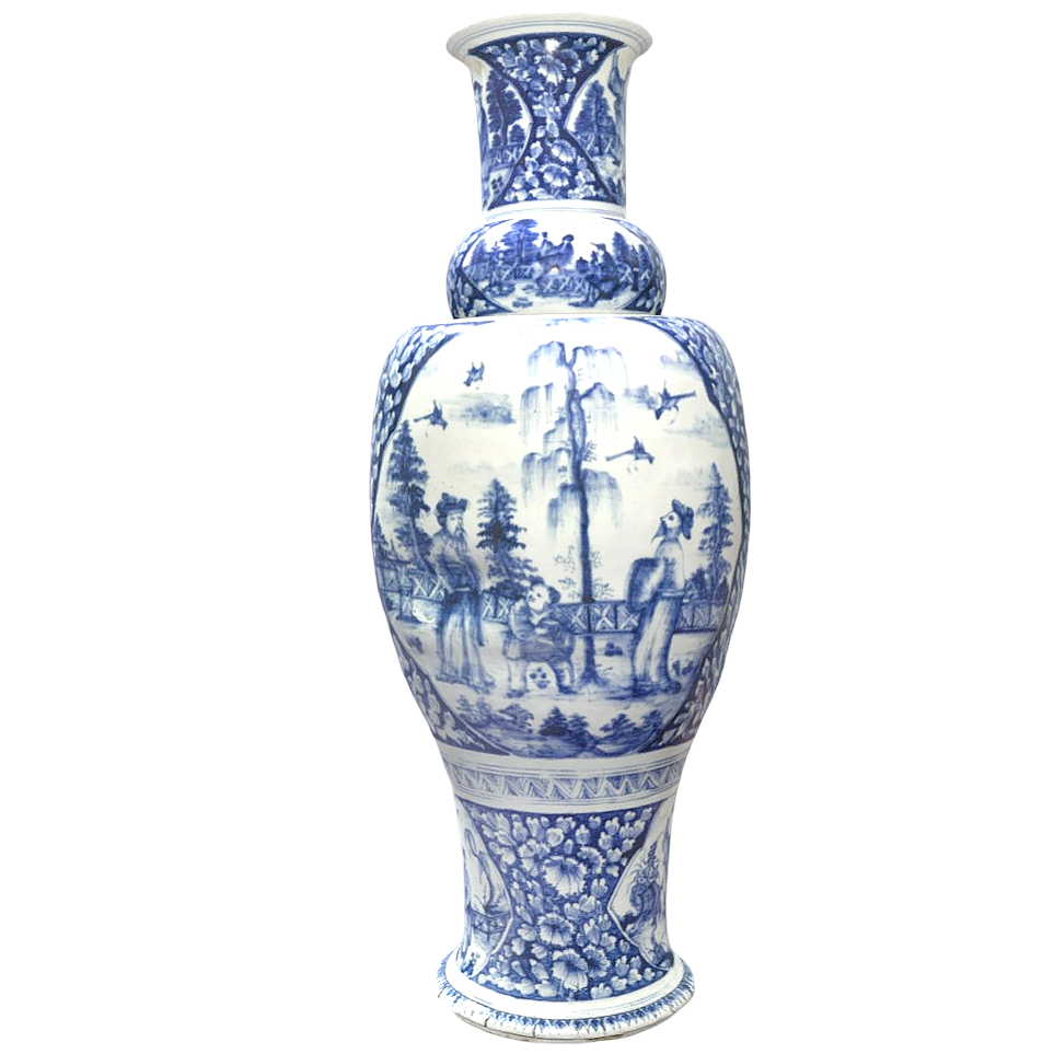 Eighteenth Century European Porcelain Mason Porcelain Blue and White Porcelain Vase