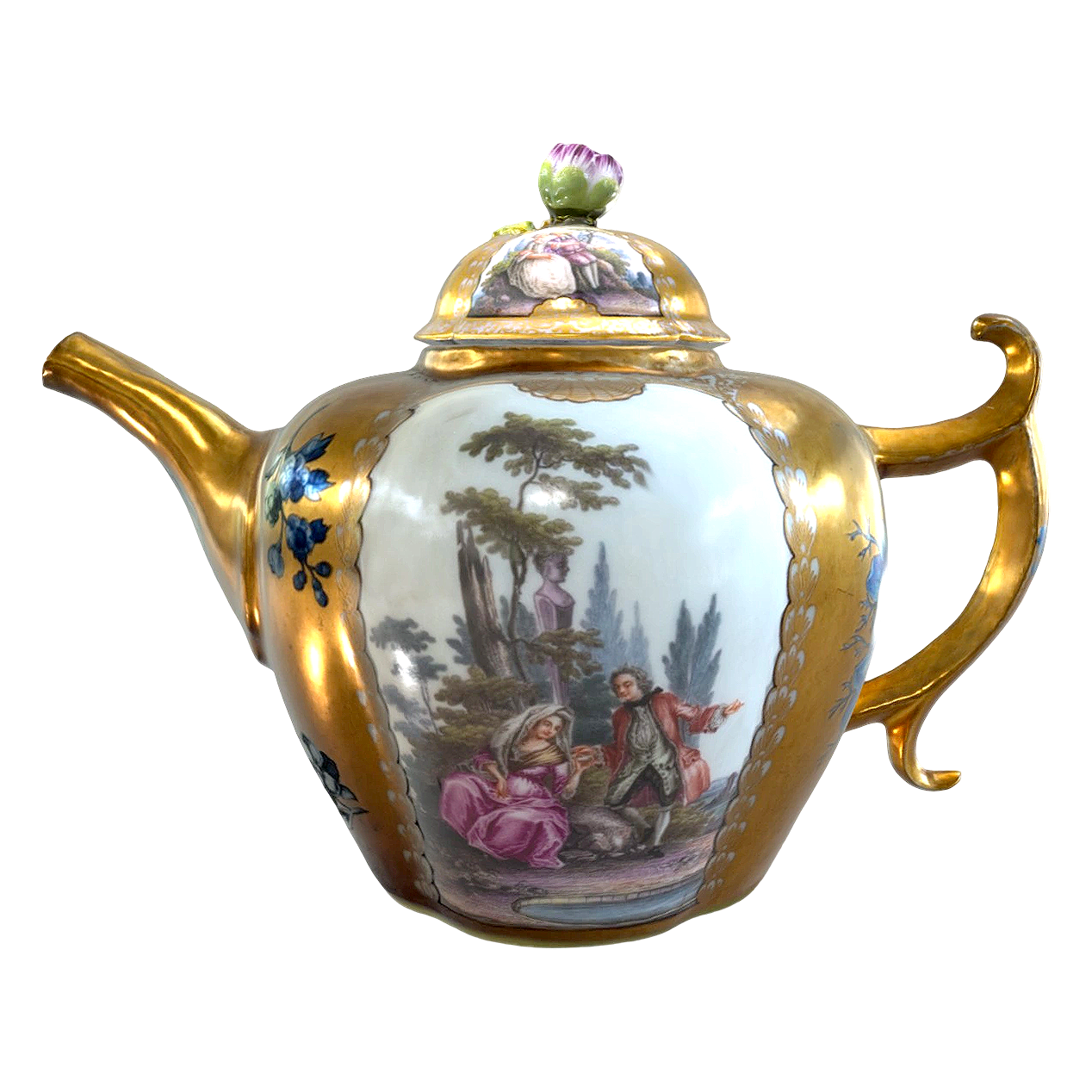 Eighteenth-century European artifacts gilded painted teapot