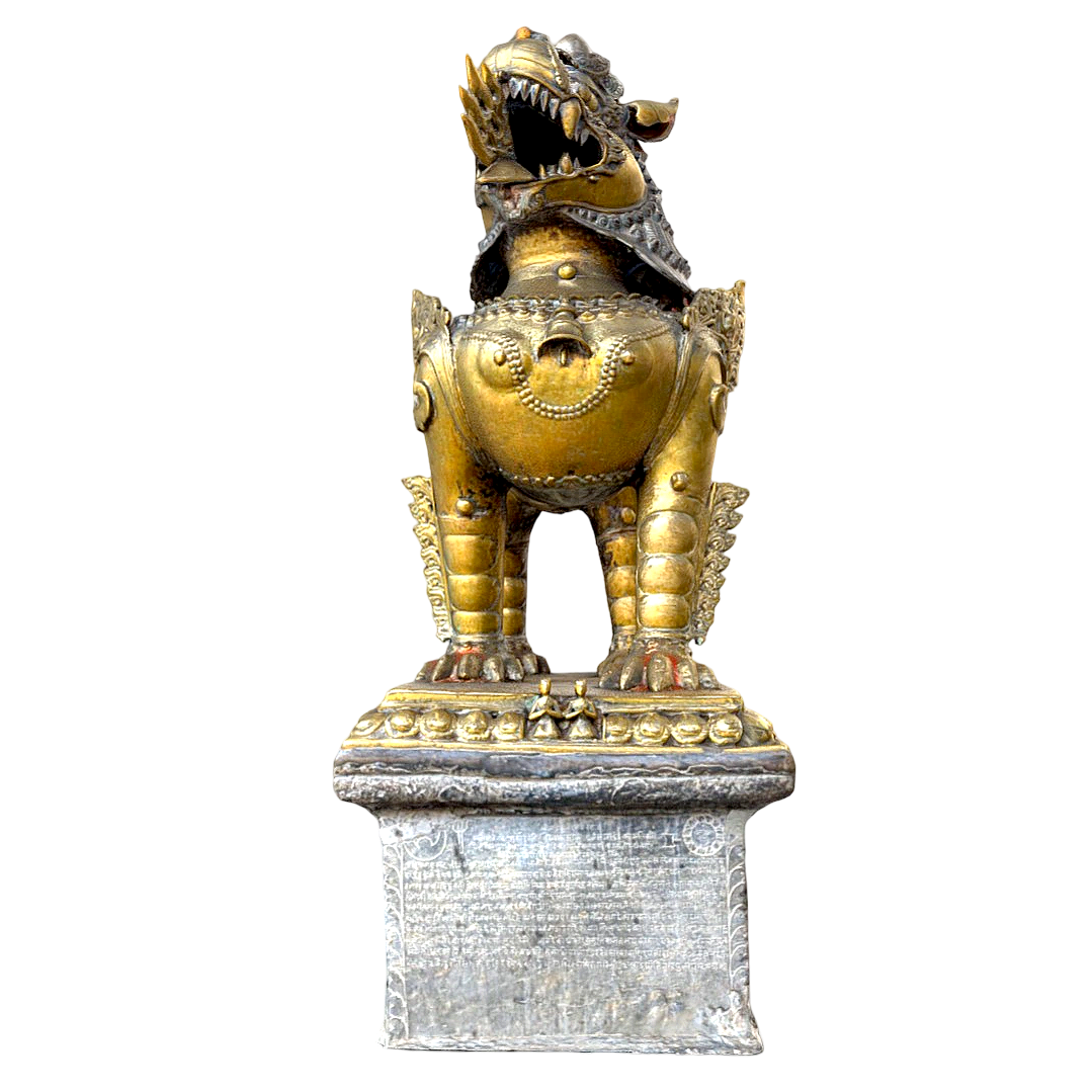 Nepal Heritage Indra Square Brass Stone Lion
