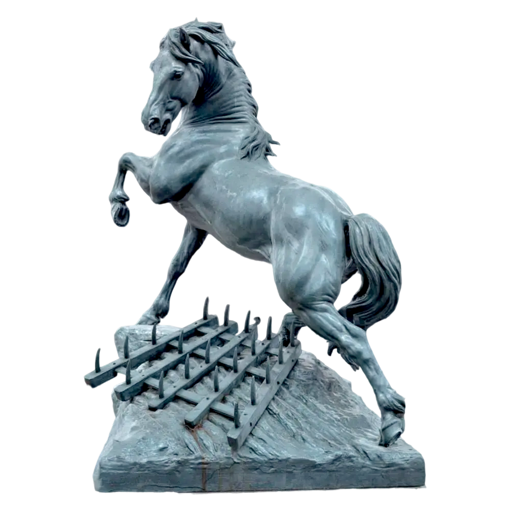 Nineteenth Century French Sculpture Horse and Rake