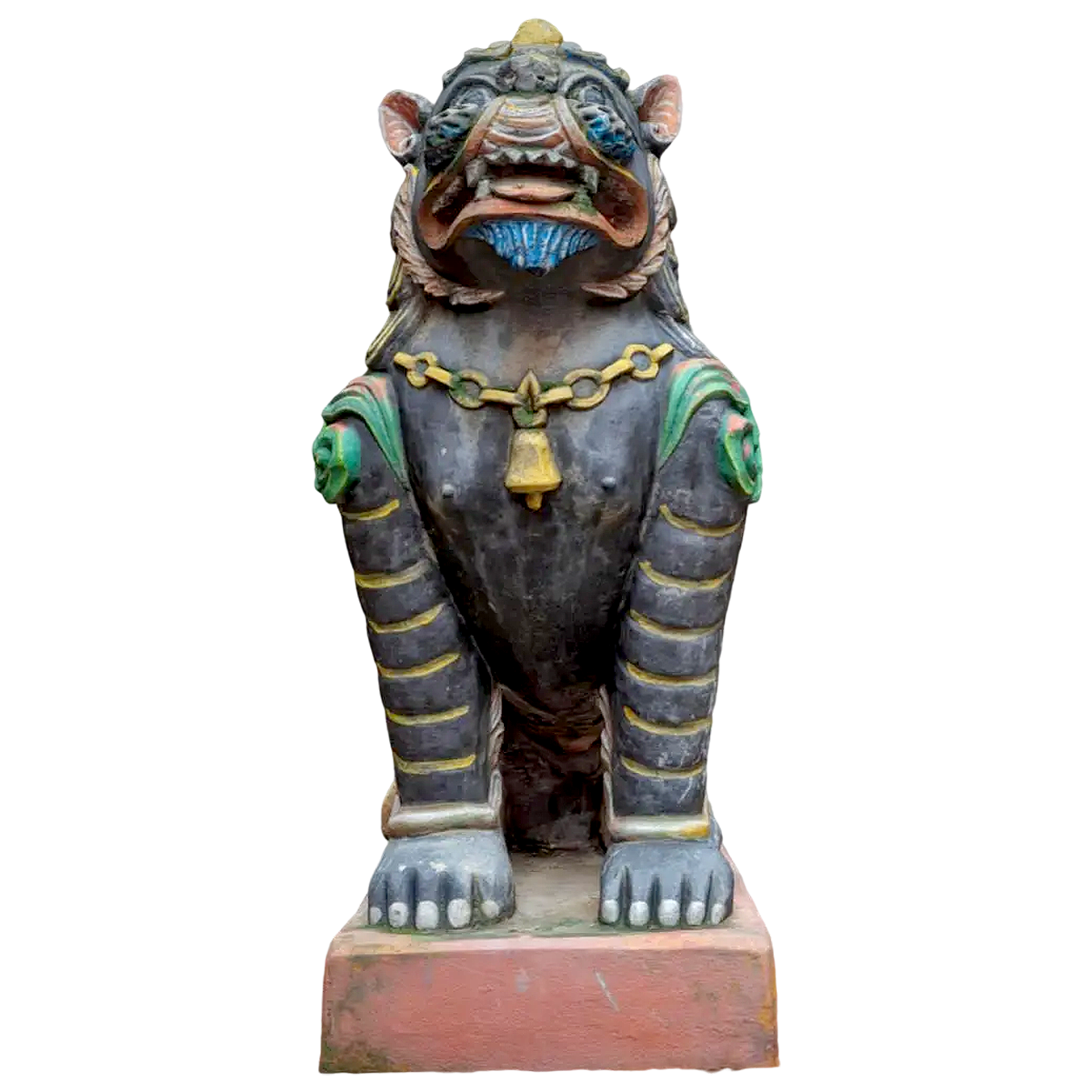 Kathmandu District Shin Var Statue Big House Black Lion