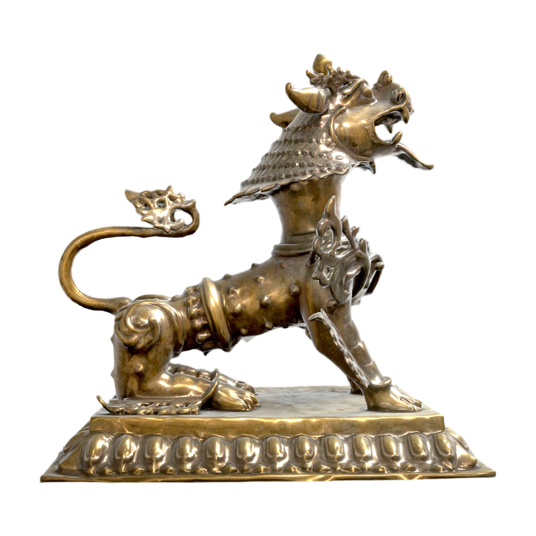 Nepal Kathmandu Statue Bronze Lion Statue