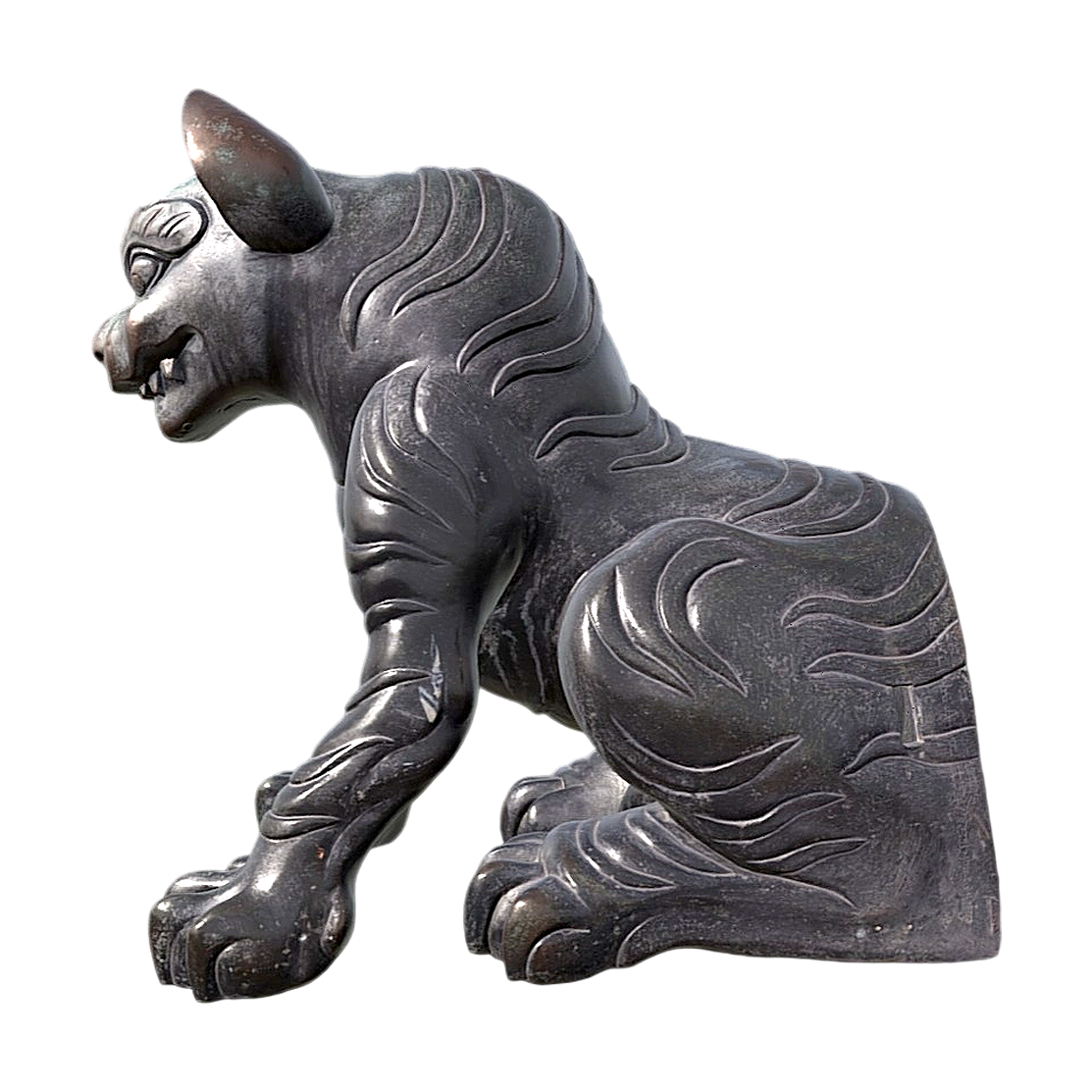 Japanese Cultural Heritage Ghost Dragon Son Spirit Beast Sculpture Left