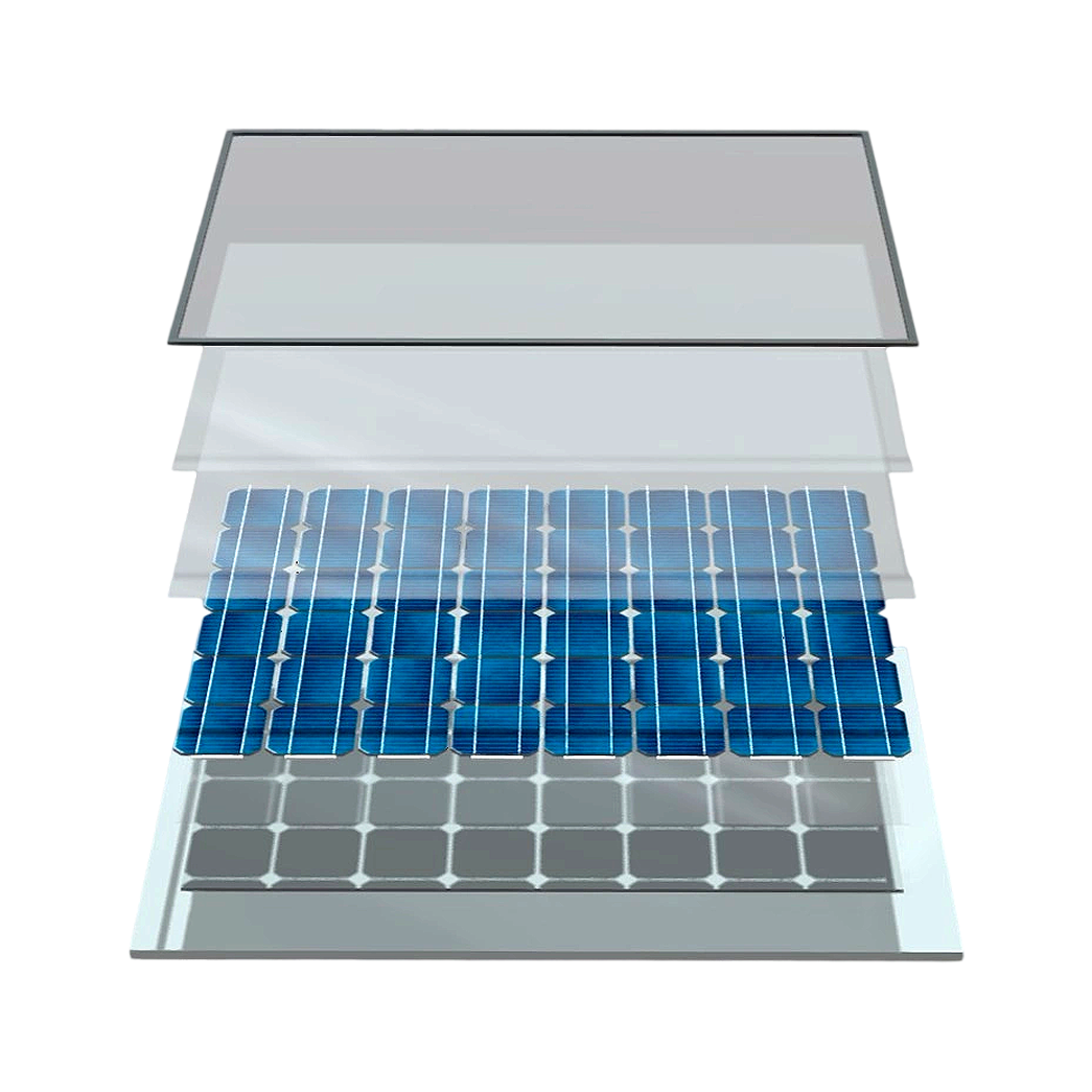 Split diagram of solar storage panel structure
