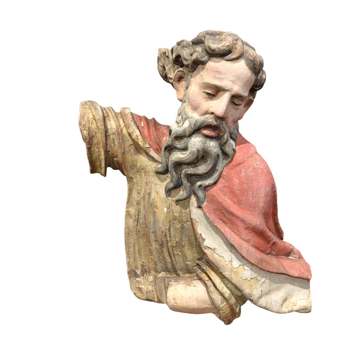 Lost Old Man with Wood Carving in the Church of Guadalajara Harare Nella, Spain