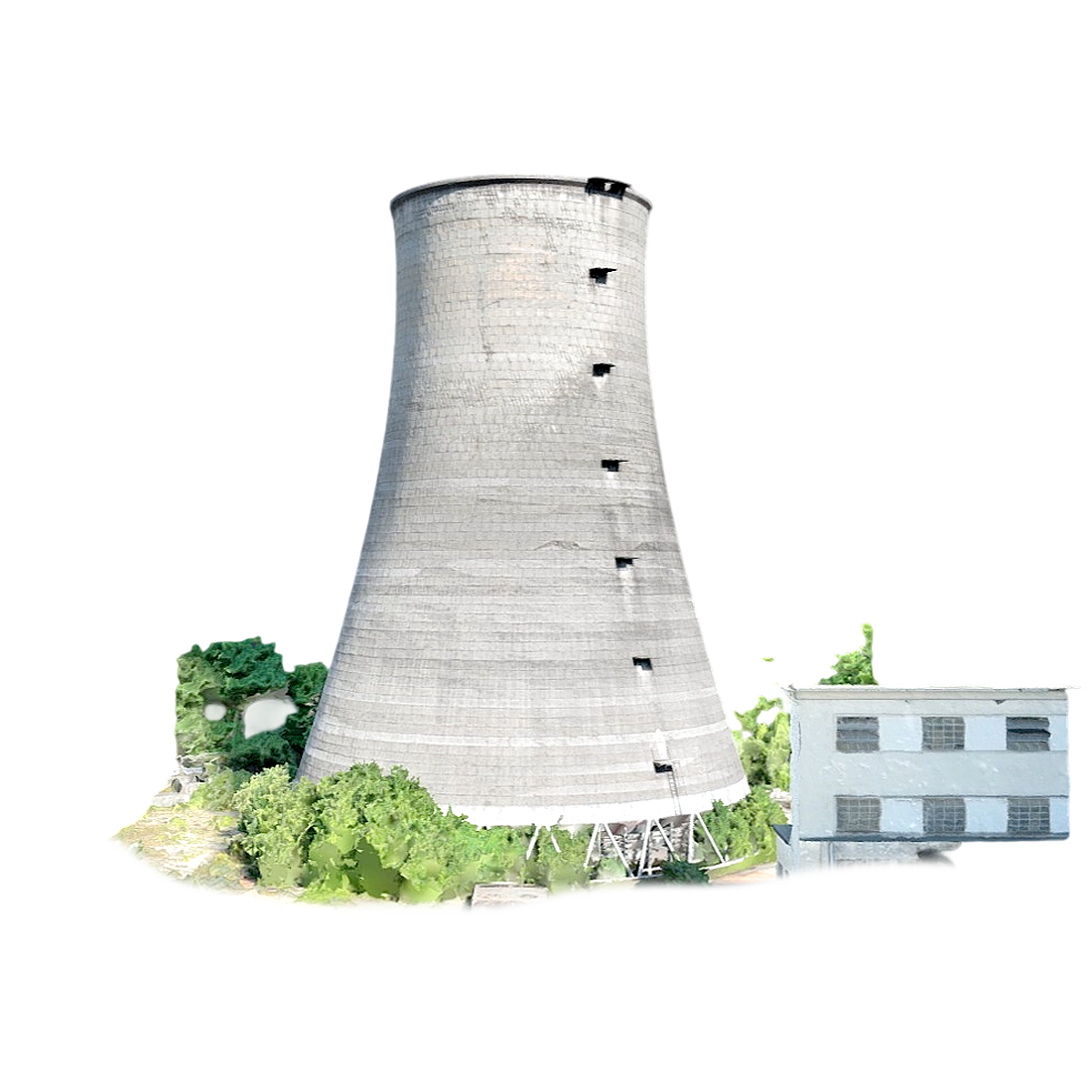 Abandoned industrial cooling towers