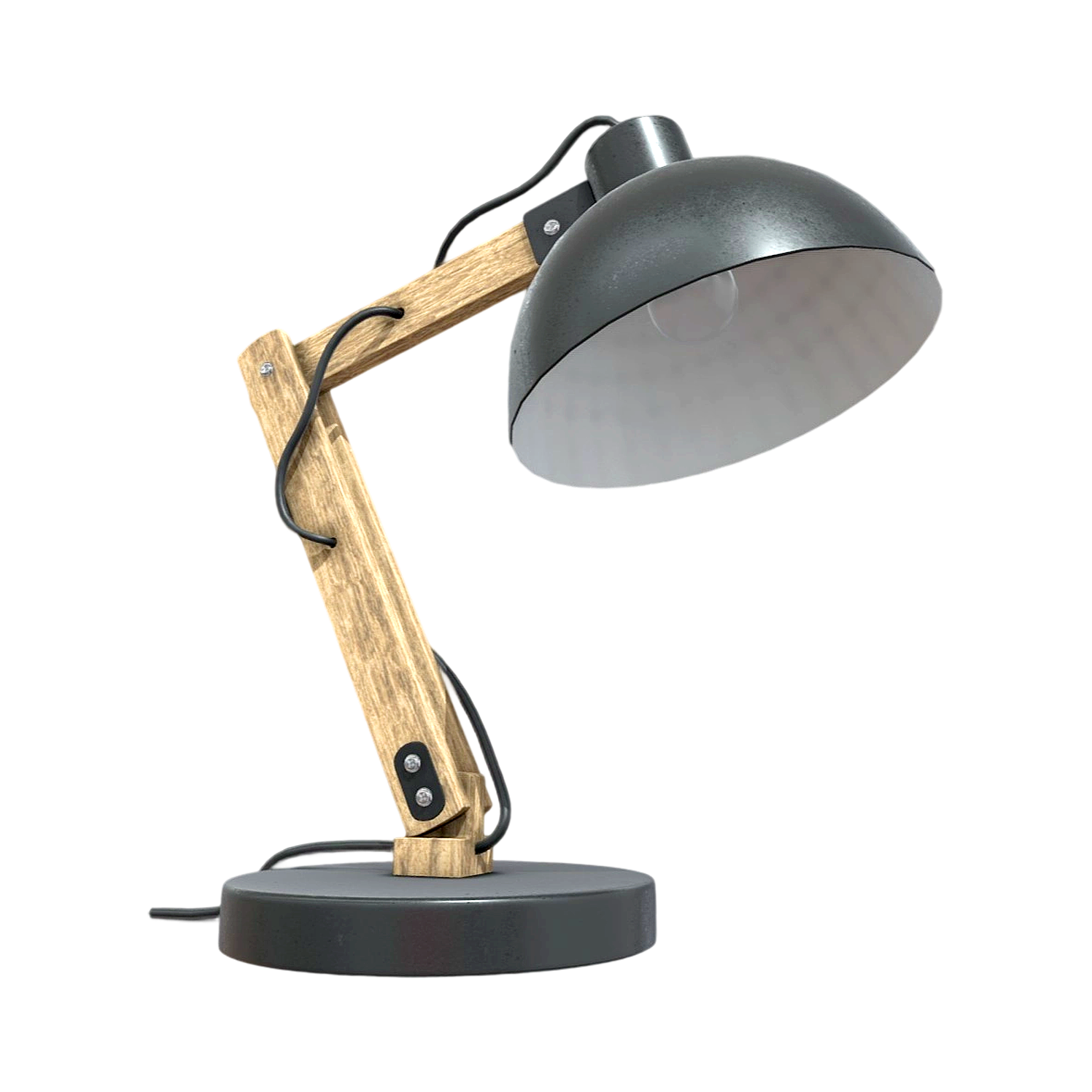 Black Vintage Wooden Table Lamp